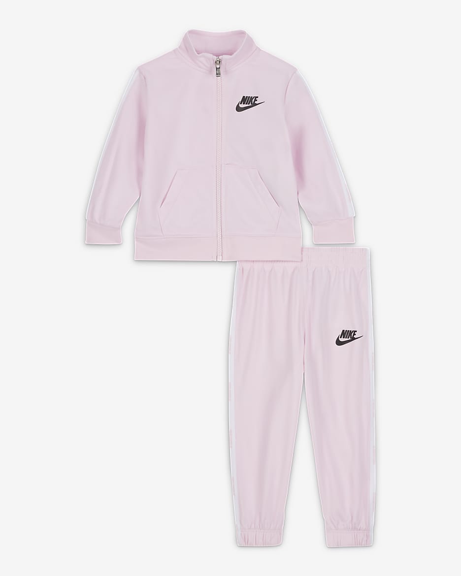 Baby pink nike tracksuit hotsell